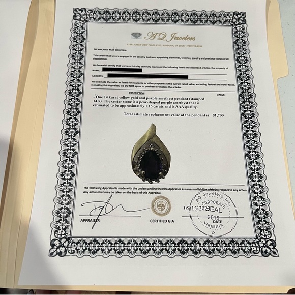 14K Gold & Amethyst Pendant - Picture 15 of 15